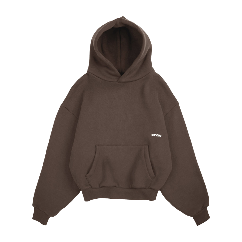 heavyweight script hoodie - mocha
