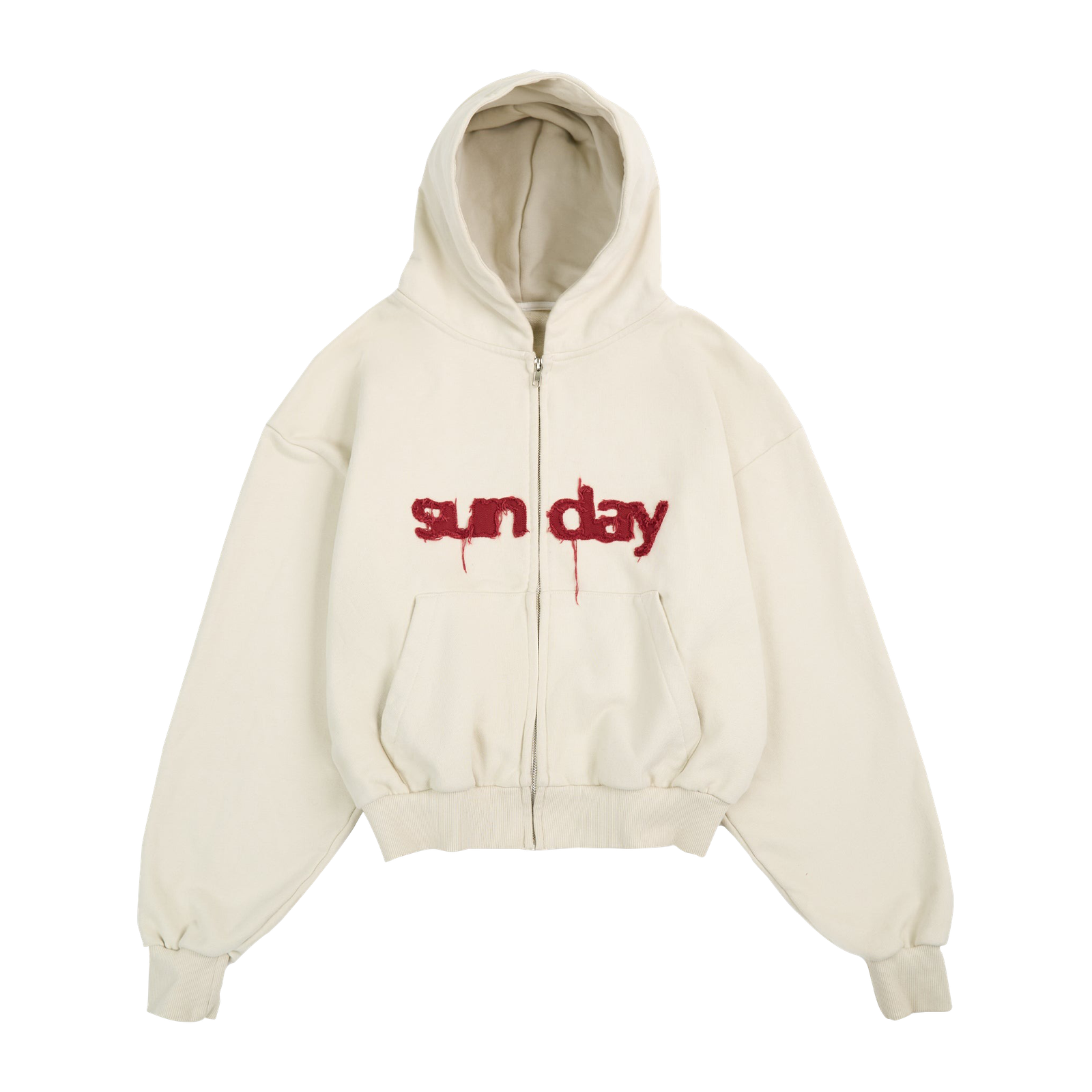 heavyweight-applique-sunday-zip-up-hoodie-off-white sunday zip up hoodie cream