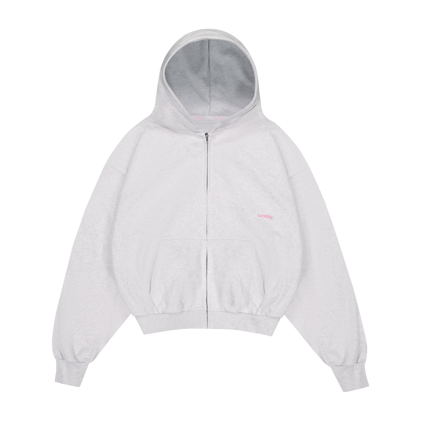 heavyweight-script-sunday-zip-up-hoodie-grey sunday zip up hoodie