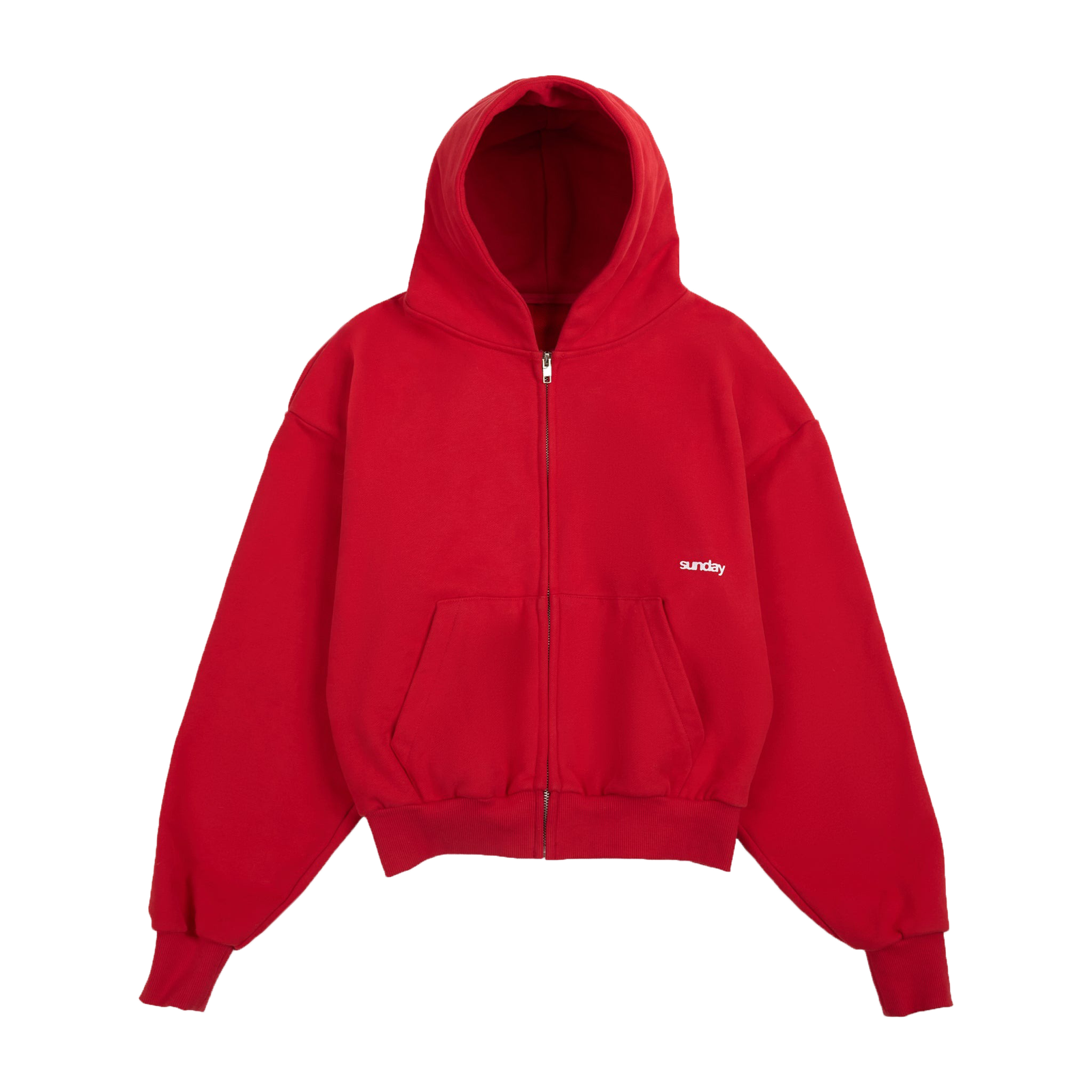 heavyweight-script-sunday-zip-up-hoodie-nordic-red sunday zip up hoodie