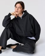 sunday zip up hoodie black