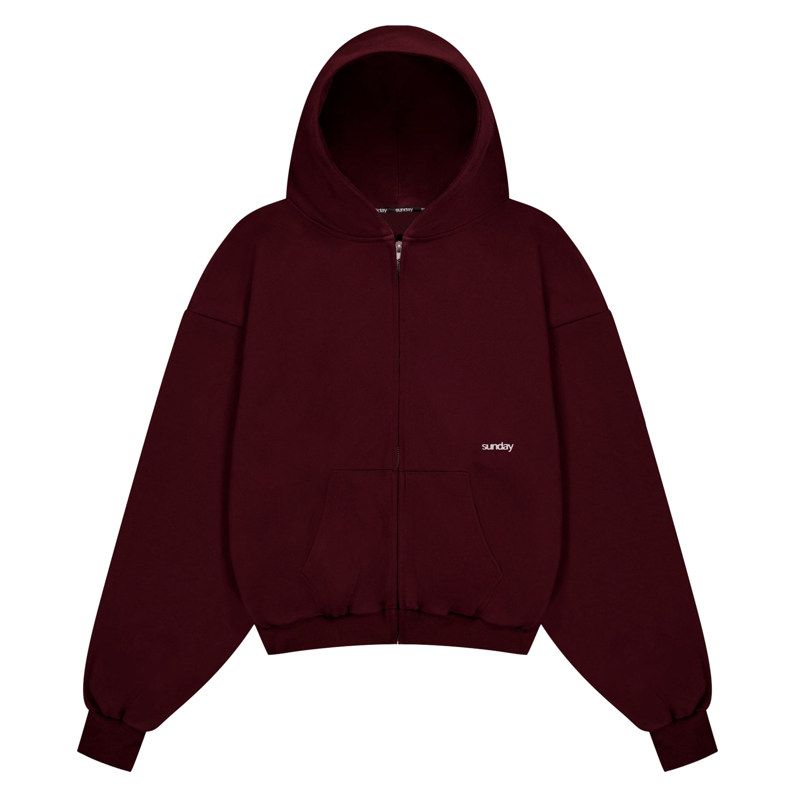 heavyweight-script-sunday-zip-up-hoodie-wine sunday zip up hoodie